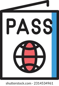 passport Vector illustration on a transparent background. Premium quality symmbols. Line Color vector icons for concept and graphic design.