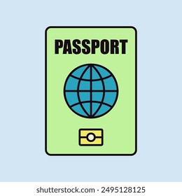 Passport vector isolated icon, identification symbol. Graph symbol for travel and tourism web site and apps design, logo, app, UI