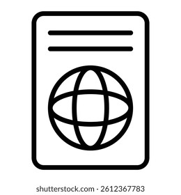 Passport Vector Line Icon Design