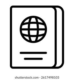 Passport Vector Line Icon Design