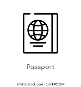 passport vector line icon. Simple element illustration. passport outline icon from travel concept. Can be used for web and mobile