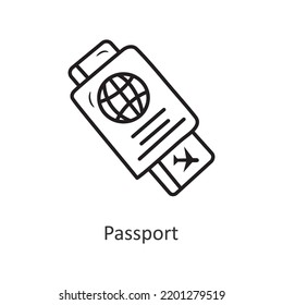Passport vector outline Icon Design illustration. Holiday Symbol on White background EPS 10 File