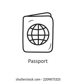 Passport Vector outline Icon Design illustration. Travel Symbol on White background EPS 10 File