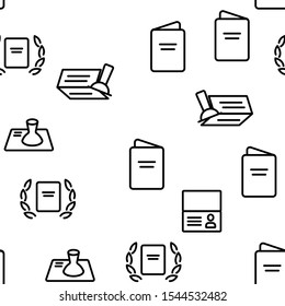Passport Vector Seamless Pattern Thin Line Illustration