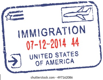 Passport vector stamp ''Immigration-United States Of America''