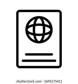 passport vector thin line icon 