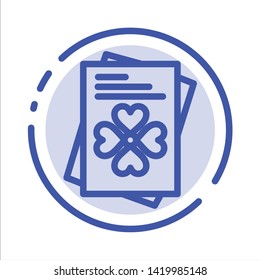 Passport, World, Ireland Blue Dotted Line Line Icon