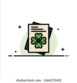 Passport, World, Ireland  Business Flat Line Filled Icon Vector Banner Template. Vector Icon Template background