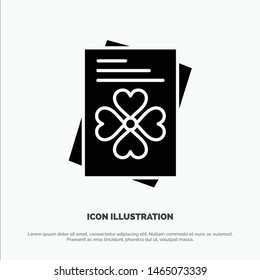 Passport, World, Ireland solid Glyph Icon vector. Vector Icon Template background