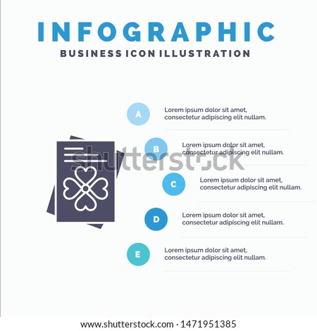 Passport, World, Ireland Solid Icon Infographics 5 Steps Presentation Background