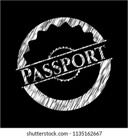 Passport written on a blackboard