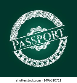 Passport written on a chalkboard. Vector Illustration. Detailed.