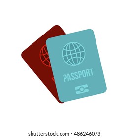 Passports icon in flat style on a white background vector illustration