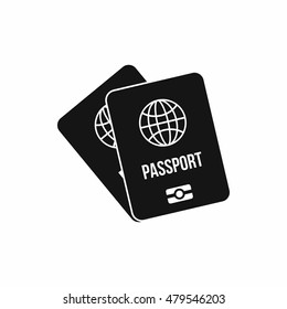 Passports with map icon in simple style isolated on white background vector illustration