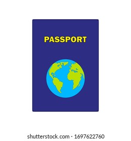 Pasaportes con mapa aislado en fondo blanco.