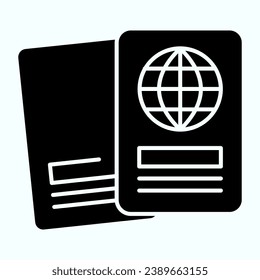 Passports solid icon. ID documents illustration isolated on white. Travel documents glyph style design, designed for web and app. Eps 10