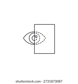 Passthrough Mode Vision Icon, Mixed Reality Eye Transparency Vector Illustration, AR See Through Layer