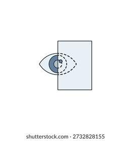 Passthrough Mode Vision Icon, Mixed Reality Eye Transparency Vector Illustration, AR See Through Layer