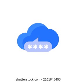 password access to a cloud icon, vector