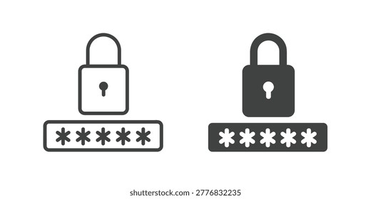 Password Access icon. Line and glyph solid icon