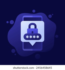 password access icon with a mobile phone, vector design