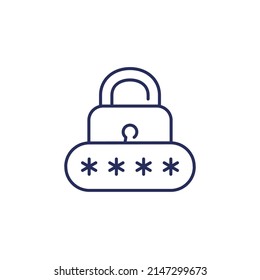 password access line icon on white