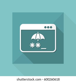 Password access protection on computer - Vector flat icon