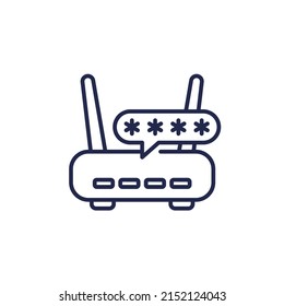 password access to wi-fi router line icon