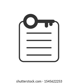 Password account icon in flat style. Keyword vector illustration on white isolated background. Key combination business concept.