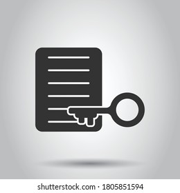 Password account icon in flat style. Keyword vector illustration on white isolated background. Key combination business concept.