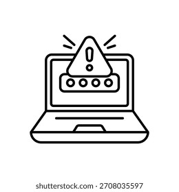 Password Alert vector icon stock illustration