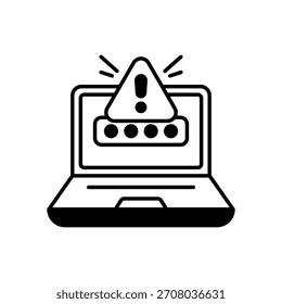 Password Alert vector icon stock illustration
