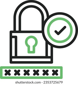 Imagen de icono aprobada por contraseña. Adecuado para aplicaciones móviles.