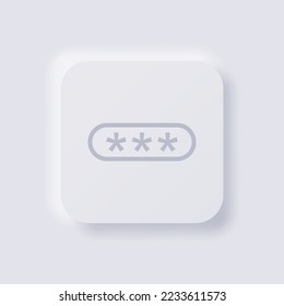 Password asterisk field box icon, White Neumorphism soft UI Design for Web design, Application UI and more, Button, Vector.