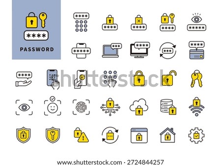 Password and Authentication Color Icon Set