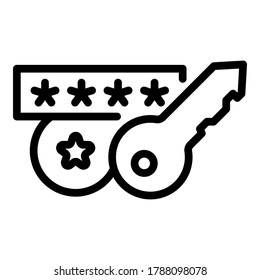 Password authentication icon. Outline password authentication vector icon for web design isolated on white background