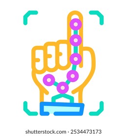 Passwort Biometrie Integration Farbsymbol Vektor. Kennwort-Biometrie-Integrationszeichen. einzelne Symbolgrafik