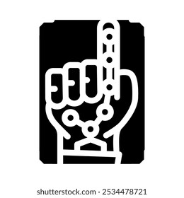 Contraseña biometría integración glifo icono Vector. Contraseña biometría integración signo. ilustración de símbolo aislado