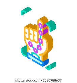 password biometrics integration isometric icon vector. password biometrics integration sign. isolated symbol illustration