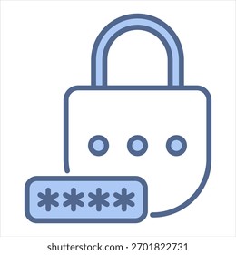Password Blue Icon Vector Illustration