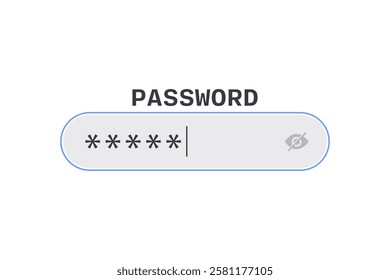 Password box with asterisk. Typing in the code. Cybersecurity. Transparent vector icon. Secure login.