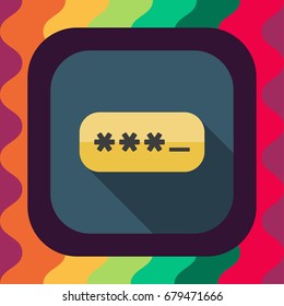 password box flat icon with long shadow, vector illustration