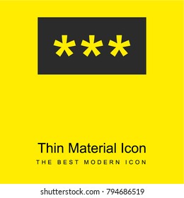 Password bright yellow material minimal icon or logo design