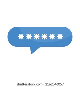icono de burbuja de contraseña en fondo blanco