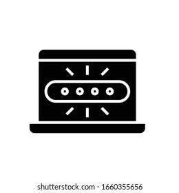 Icono negro de cambio de contraseña, ilustración conceptual, símbolo plano vectorial, signo de glifo.