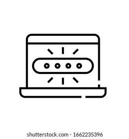 Password changing line icon, concept sign, outline vector illustration, linear symbol.