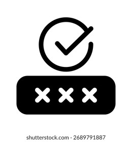 Ilustração de design de símbolo de vetor de ícone de verificação de senha