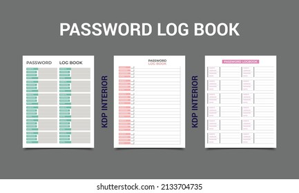 Password checker notebook template design.eps