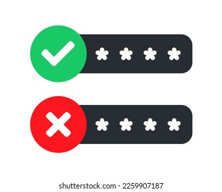 Password checkmark icon. Illustration vector