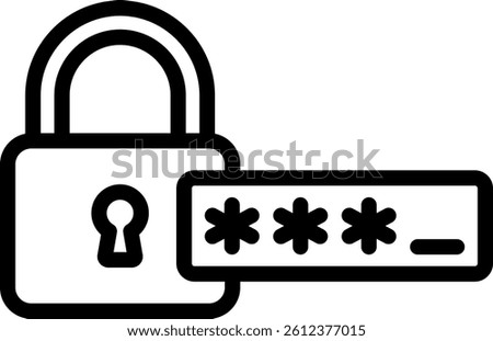 Password Code Icon Outline Vector Illustration